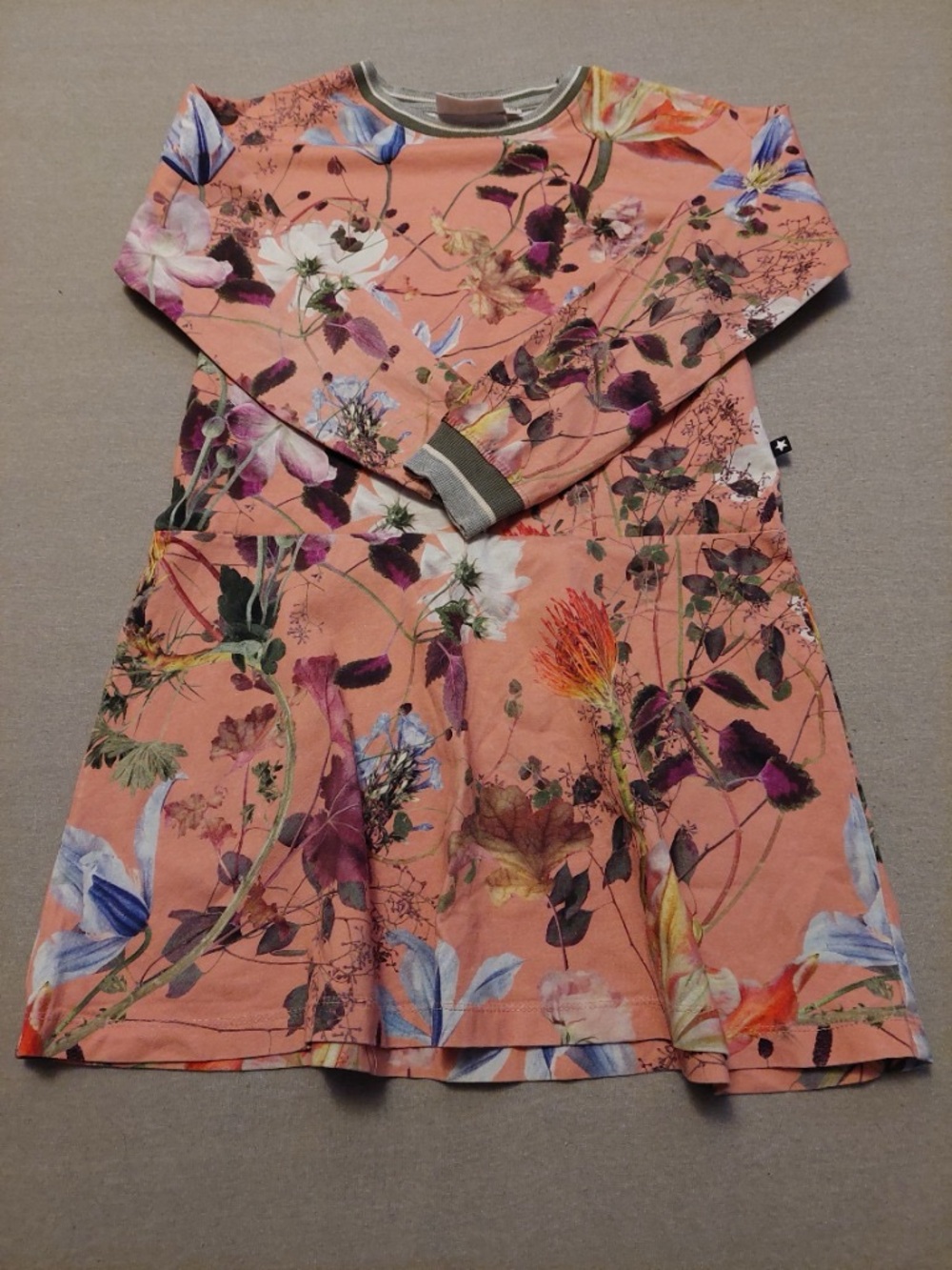 MOLO Conny Floral Fit Flare Dress S BNWOT organic cotton peach dress LUX